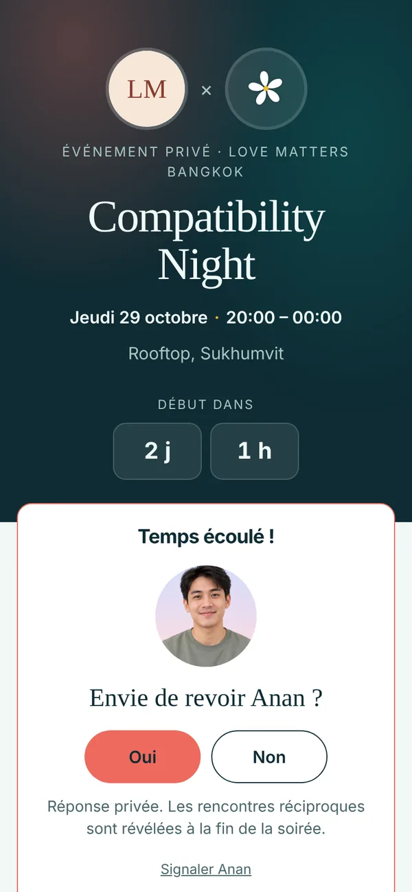 Envie de revoir cette personne ? après un quick date